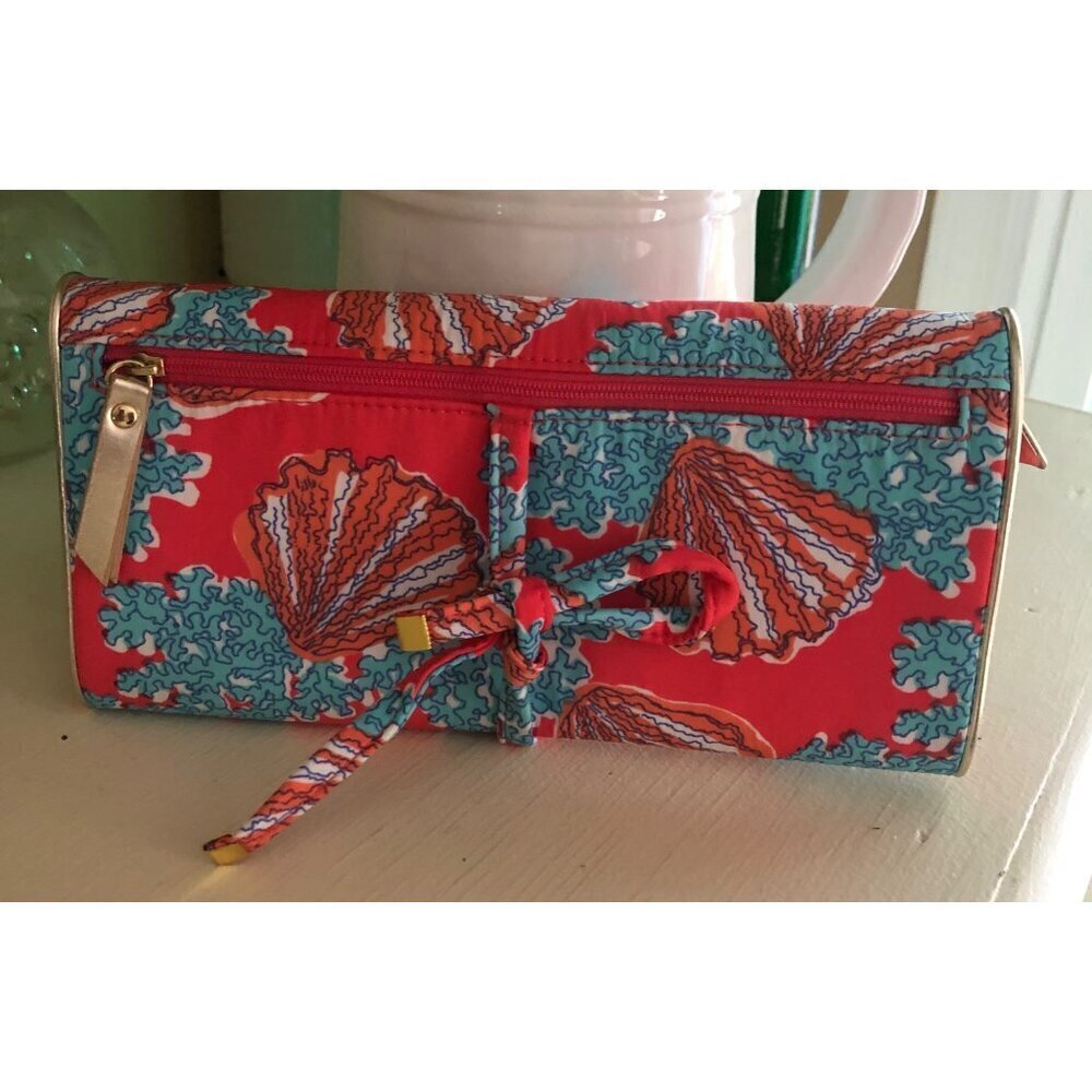 Lilly Pulitzer Coralina Print Cosmetic / Travel / Jewelry/ "On a Roll" Pouch Bag - Picture 6 of 10